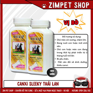 Viên bổ sung canxi - vitamin - khoáng cho chó mèo sleeky thái lan