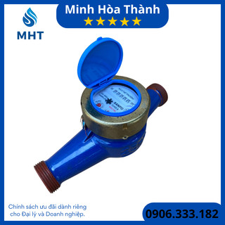 Đồng hồ nước Sanpo vành inox mạ đồng DN32 - phi 42 - Chính hãng