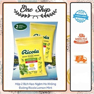 Kẹo ngậm ho không đường Ricola Lemon Mint Sugar Free 105 viên của Mỹ