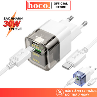 Bộ sạc nhanh type c 30W Hoco củ sạc pd30w kèm dây type c cho iphone 15 samsung xiaomi android oppo