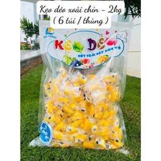 1KG Kẹo Dẻo Đại Long Cốt Trái Cây Bóc Vỏ Hương Xoài Chín - bánh kẹo ăn vặt cho mọi độ tuổi