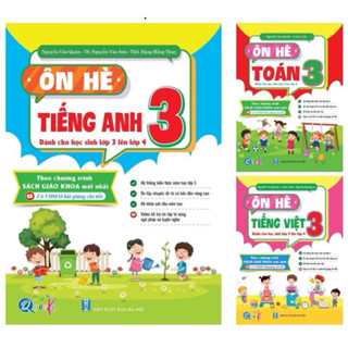 Sách - Dành cho học sinh từ lớp 3 lên lớp 4 - Bộ 3 quyển - Ôn hè toán, tiếng việt, tiếng anh 3