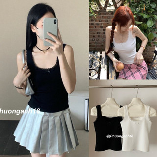 Áo ba lỗ mix viền ren hàng quảng châu