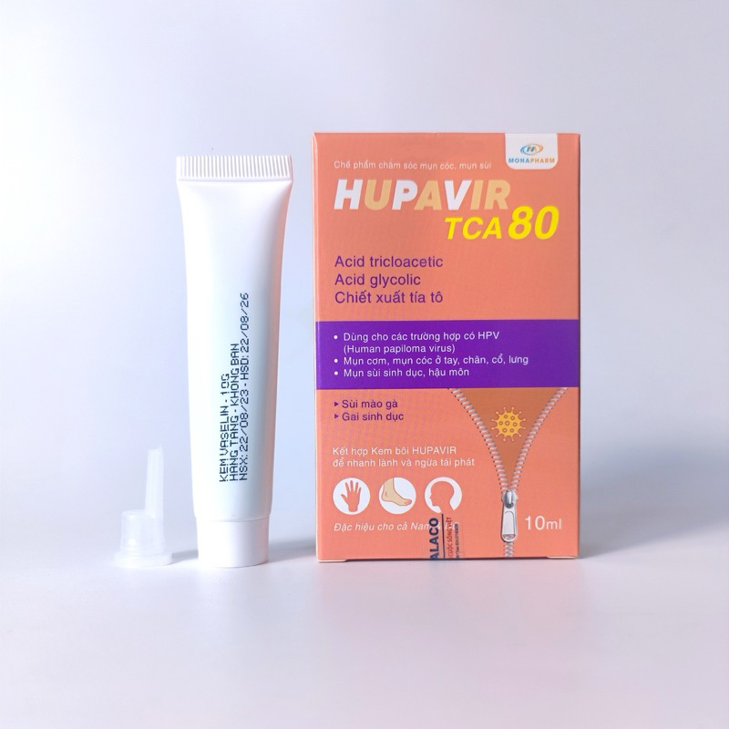 {Che tên} Bộ chấm rụng sùi Hupavir TCA, bôi Hupavir Ointment 20g, hàng chính hãng, hỗ trợ sùi mào gà, mụn cơm, mụn cóc