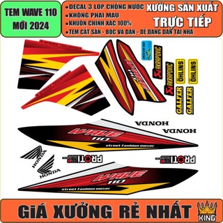 [Loại 1] Tem | MẪU MỚI 2024| Wave ALPHA 110 | Tem 3 Lớp-CHỐNG BAY MÀU| Đời Xe 2017-2024 |Giá 1 Bộ| Nhiều Màu Sắc|