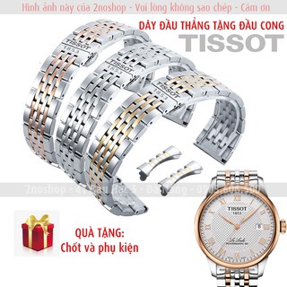 Dây đòng hồ nam inox đúc đặc khóa 2 nút bấm logo T.I.S.S.O.T 1853 tặng kèm đầu cong và phụ kiện - D2407