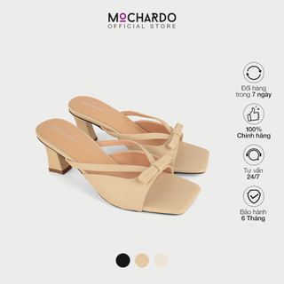 Dép Cao Gót Nữ MOCHARDO Quai Chéo Đính Nơ Cách Điệu 6cm MC.308