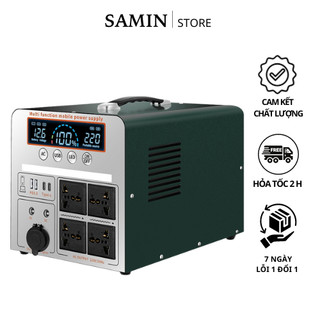 Bộ tích điện di động, trạm sạc dự phòng công suất 1200w, công tắc độc lập vỏ phun sơn tĩnh điện chống giật chống cháy