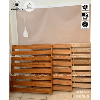 Giường Pallet Gỗ Tự Nhiên, Không Mắt Đen, Không Lỗ Đinh Cam Kết Giống Video ( Hỗ trợ VC 50K: 0397739102)