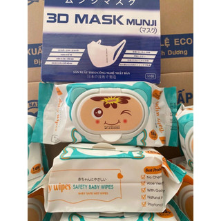 Combo 5 gói và 10 gói khăn ướt Baby Wipes không mùi, khổ giấy lớn tiện lợi