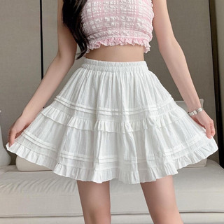 Chân Váy Xòe 2 tầng vải thô mát mùa hè vintage lolita nữ m746