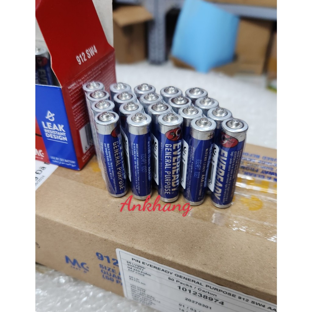 Hộp 40 viên pin đũa AAA xanh 1.5V EVEREADY General Purpose