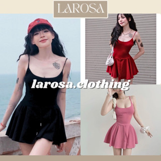 Đầm 2 dây dáng xoè rút eo năng động LAROSA, Đầm body 2 dây dáng xoè dạo phố