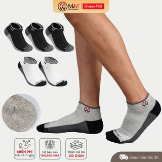 Hộp 5 đôi tất thể thao chuyên chạy bộ, đá bóng MRM Manlywear chống trơn trượt-CB5CNMM