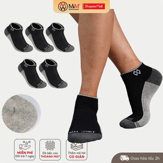 Hộp 5 đôi tất thể thao chuyên chạy bộ, đá bóng MRM Manlywear chống trơn trượt-CB5CNCM