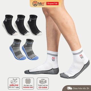 Hộp 5 đôi tất thể thao chuyên chạy bộ, đá bóng MRM Manlywear chống trơn trượt -CB5CDMM