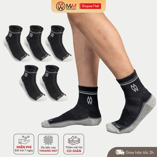 Hộp 5 đôi tất thể thao chuyên chạy bộ, đá bóng MRM Manlywear chống trơn trượt-CB5CDCM