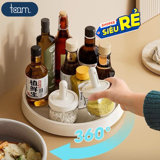 Kệ đựng gia vị nhà bếp TOAM xoay 360 độ chống trượt, thiết kế thông minh gọn gàng căn bếp