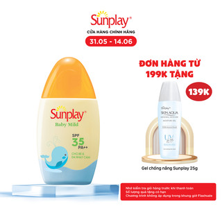 Kem chống nắng Sunplay cho bé từ 6 tháng tuổi và da nhạy cảm, dạng sữa Sunplay Baby Mild SPF 35, PA++ 30g