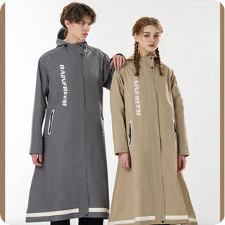Áo mưa măng tô cao cấp mũ liền cho nam nữ, vải dù chống thấm nước tốt