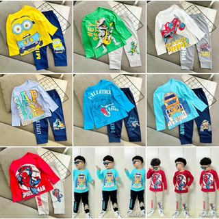 Đồ bộ dài tay bé trai thun cotton quảng châu