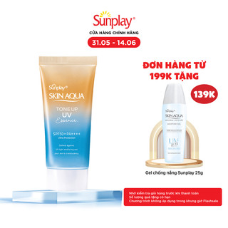 Kem chống nắng nâng tông mọi tông da dạng tinh chất Sunplay Skin Aqua Tone Up UV Essence Latte Beige SPF 50+ PA++++ 50g