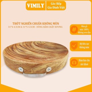 Thớt Nghiến Đá Tròn Không Tâm - Chuyên dùng băm chặt - du kich thuoc
