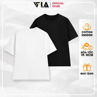 Áo Thun Trơn Cotton 100% 250GSM Unisex Nhiều Màu Chuẩn Local Brand Cổ Tròn Form Rộng Tay Lỡ Dày Dặn Co Giãn | LẠ STORE