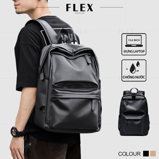 Balo đi học da đen trơn basic nam nữ BLD03 Cặp da đi học đựng laptop 15.6 inch , Balo da PU cao cấp