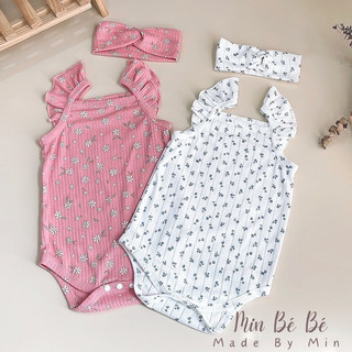 Body 2 dây kèm turban chất liệu thun gân mềm mại cho bé