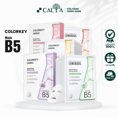 Mặt Nạ Colorkey Dưỡng Ẩm, Mờ Thâm, Sáng Da, Giảm Mụn Tím, Vàng, Hồng, Xanh Lá, Cam 1 Cái Lẻ 25ml