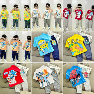 Đồ bộ bé trai thun cotton xuất dư