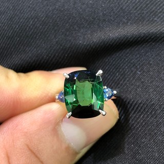 Nhẫn Nữ Tuormaline Xanh, Kích Thước 14x12x5mm, Trọng Lượng 4 carat, Mệnh Hỏa & Mộc,  May Mắn, Bình An, Cát Tường M59