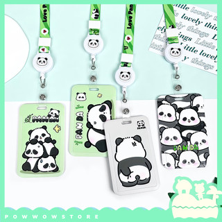 [Sẵn VN] Bao Đựng Thẻ Nhân Viên Dọc Nhựa ABS Phong Cách Nhân Vật Hoạt Hình Panda Bamboo Gấu Trúc
