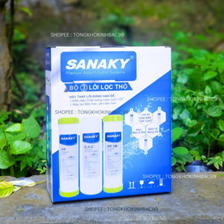 [ Trọn bộ 123 ] Bộ 3 LÕI LỌC NƯỚC SANAKY, lõi lọc thô dùng cho máy lọc nước kangaroo aqua karofi