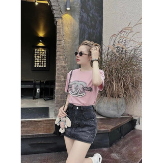 Áo phông C.N đính đá hàng QCL1 tag Momo freesize