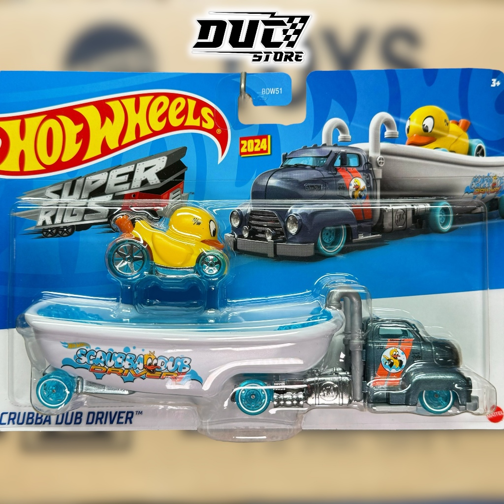 Ducstore Xe mô hình HVD96 Hot Wheels Scrubba Dub Driver Duck N' Roll