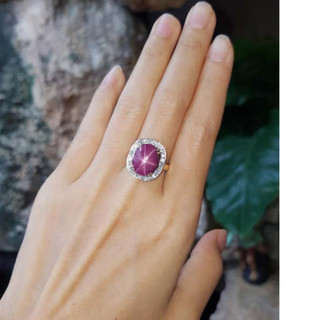 Nhẫn Nữ Hồng Ngọc Sao Yên_Bái, Vàng Màu 14k, Kích Thước 12x10x5mm, Trọng Lượng  8carat,  May Mắn, Bình An, Cát Tường M69