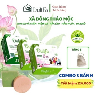 {combo 3} xà bông trắng da dulifa 80mg giúp dưỡng da, sáng da, giảm mụn, giảm viêm nang lông