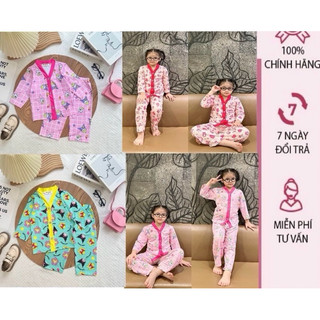 QUẦN ÁO TRẺ EM - ĐỒ BỘ BÉ GÁI THUN LẠNH 3D tay dài, cộc tay, 2 dây in hoạt hình từ 12 đến 40kg