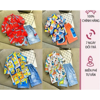 SHOP MẸ BO KIDS - Đồ bộ 3D thun lạnh cho bé trai ngắn tay in hoạt hình size đại nhí từ 12 đến 45kg