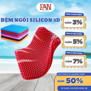 Đệm ngồi silicon 3D 3 lớp thoáng khí đệm tổ ong gel tuần hoàn cho người ngồi lâu