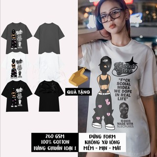 Áo phông unisex dày 260 GSM áo thun tay lỡ cotton 100% áo phông local brand thoáng khí HB054