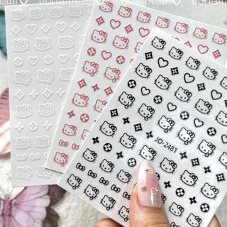 Sticker nail hello kitty dán móng hoạt hình dễ thương , sticker kuromi dễ thương cute