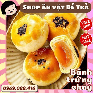 Bánh Trứng Chảy Ngàn Lớp nhân trứng muối tan chảy Aidebao, bánh mochi trứng chảy, đồ ăn vặt nội địa