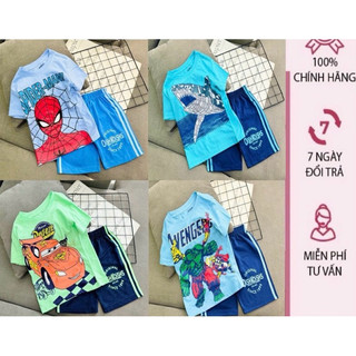 HOT 2020 - Đồ bộ bé trai thun cotton xuất dư siêu nhân khủng long xe