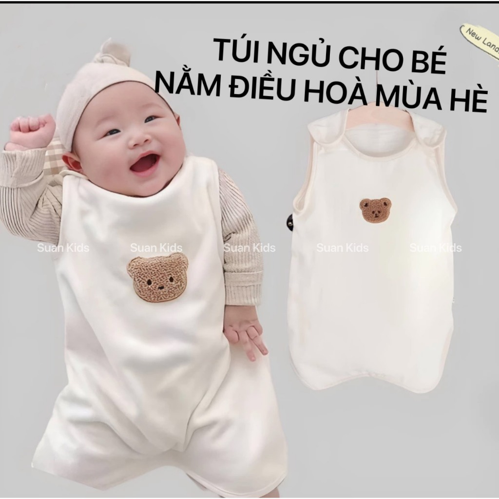 Túi Ngủ Hở Chân Cho Bé Nằm Điều Hòa Giữ Ấm Ngực ,Túi Ngủ Mùa Hè Cho Trẻ Sơ Sinh Xô Muslin Thoáng Khí