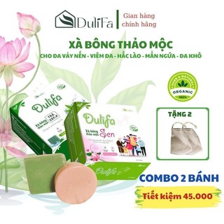 COMBO 2 tặng 2 xà bông thảo dược dulifa hương sen, trà xanh sạch da, sáng da