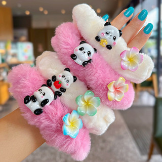 Dây buộc tóc Scrunchies gắn charm gấu trúc