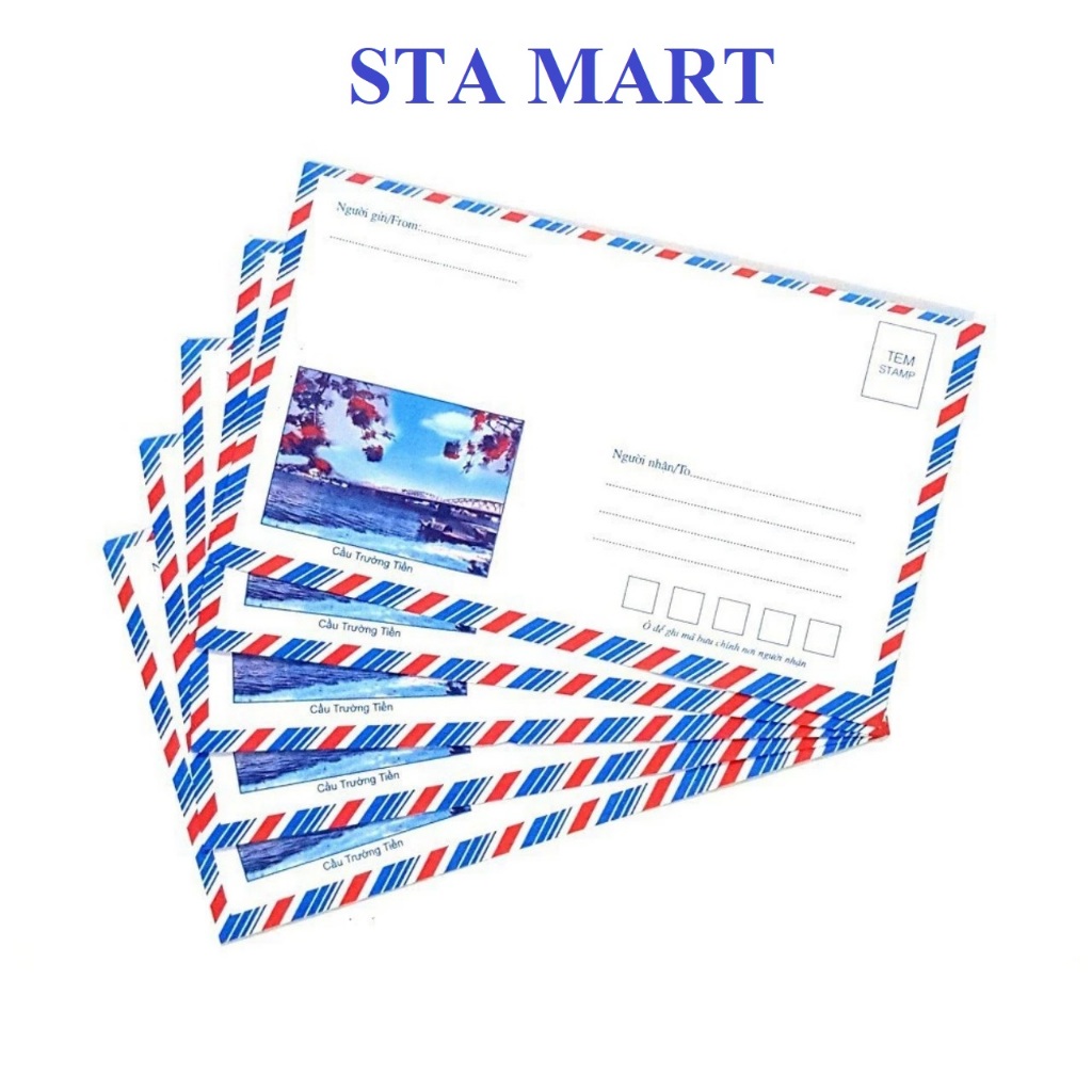 [Tập 50 chiếc] Phong bì thư cao cấp loại dày có keo dán mép / Bao thư mừng đám cưới